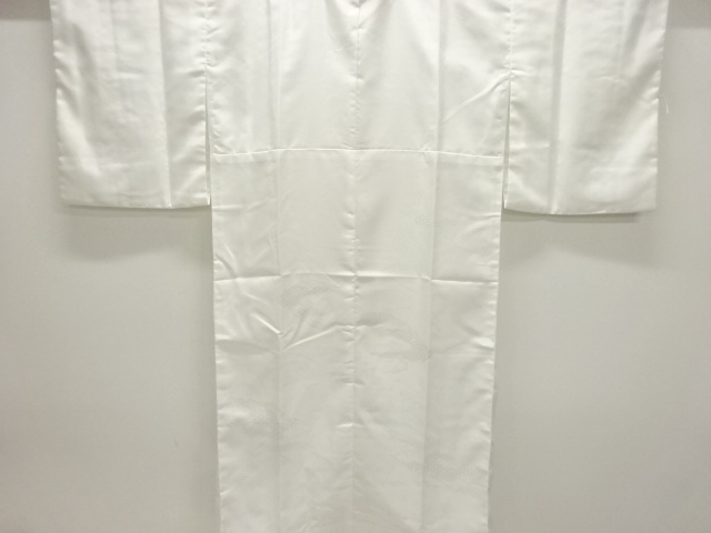 雲に雪芝模様織出し単衣長襦袢